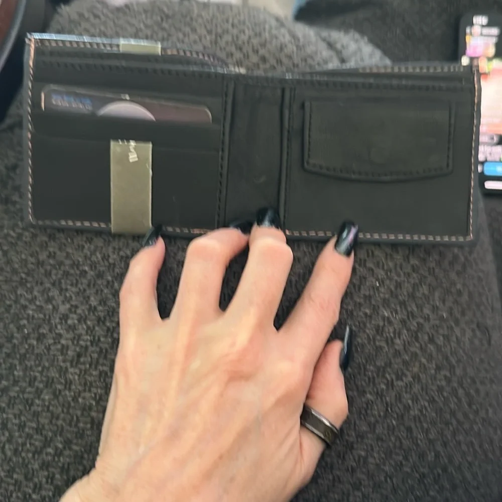 Wallet Men’s Casual Black Genuine Leather Wallet (3 Card Slots) BLACK​